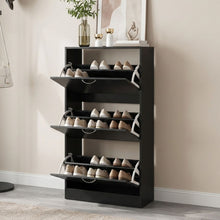 Load image into Gallery viewer, 23455-matilda-3-drawer-shoe-cabinet-storage-rack-black-2601222