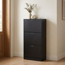 Load image into Gallery viewer, 23455-matilda-3-drawer-shoe-cabinet-storage-rack-black-2601225