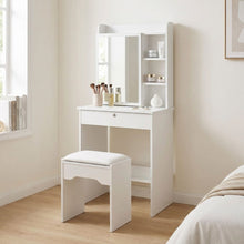 Load image into Gallery viewer, Cyclamen Dressing Table with Drawers Set 2pcs - White