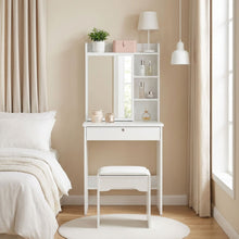 Load image into Gallery viewer, Cyclamen Dressing Table with Drawers Set 2pcs - White