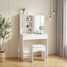 Load image into Gallery viewer, Crocus Dressing Table with Drawers Set 2pcs - White