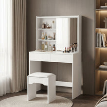 Load image into Gallery viewer, Crocus Dressing Table with Drawers Set 2pcs - White