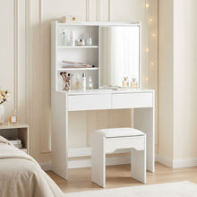 Load image into Gallery viewer, Crocus Dressing Table with Drawers Set 2pcs - White