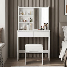 Load image into Gallery viewer, Crocus Dressing Table with Drawers Set 2pcs - White
