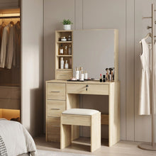 Load image into Gallery viewer, Carnation Dressing Table with Drawers Set - Oak