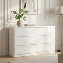 Load image into Gallery viewer, Angeles High Gloss 6 Drawer Lowboy - White