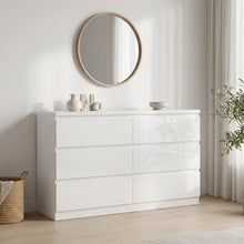 Load image into Gallery viewer, Angeles High Gloss 6 Drawer Lowboy - White