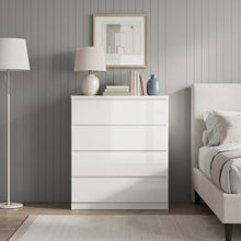Load image into Gallery viewer, Angeles High Gloss 4 Drawer Tallboy - White