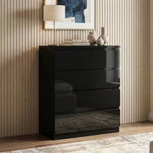 Load image into Gallery viewer, Angeles High Gloss 5 Drawer Tallboy - Black