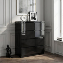 Load image into Gallery viewer, Angeles High Gloss 5 Drawer Tallboy - Black