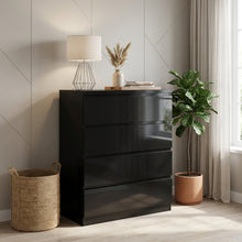 Load image into Gallery viewer, Angeles High Gloss 5 Drawer Tallboy - Black