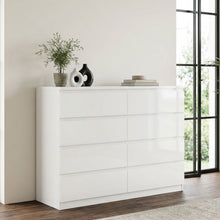 Load image into Gallery viewer, Angeles High Gloss 8 Drawer Lowboy - White