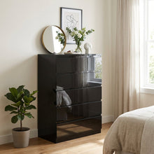 Load image into Gallery viewer, Angeles High Gloss 6 Drawer Tallboy - Black