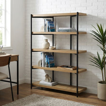 Load image into Gallery viewer, 22501-rukwa-wooden-bookshelf-160cm-oak-2601261