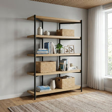 Load image into Gallery viewer, 22501-rukwa-wooden-bookshelf-160cm-oak-2601264