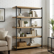 Load image into Gallery viewer, 22501-rukwa-wooden-bookshelf-160cm-oak-2601263