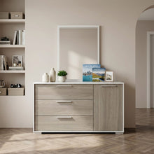 Load image into Gallery viewer, Waipoua 4 Drawer Low Boy with Mirror- GREY OAK