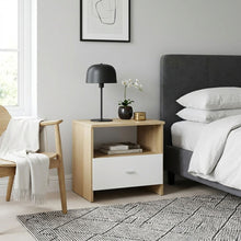 Load image into Gallery viewer, Makalu Wooden Bedside Table Nightstand - Oak