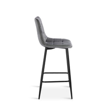 Load image into Gallery viewer, Primo Velvet Bar Stool - Set Of 2 - Grey