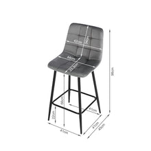 Load image into Gallery viewer, Primo Velvet Bar Stool - Set Of 2 - Grey