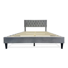 Load image into Gallery viewer, Rila Queen Velvet Bed Frame - Grey