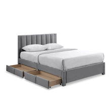 Load image into Gallery viewer, Columbia Double Fabric Bed Frame with 4 Drawers - Grey