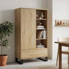 Load image into Gallery viewer, Frohna Bookshelf Cabinet with Drawer - Oak