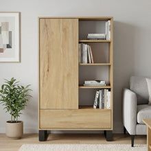 Load image into Gallery viewer, Frohna Bookshelf Cabinet with Drawer - Oak