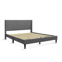 Load image into Gallery viewer, Bassie Queen Bed Frame - Light Grey
