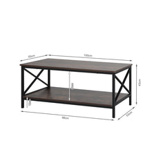 Load image into Gallery viewer, Chad Rectangle Coffee Table - Rustic Brown + Black
