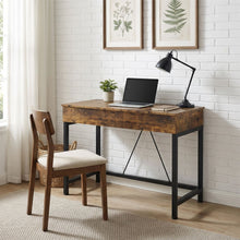 Load image into Gallery viewer, Brooks 100cm Computer Desk with 2 Drawers - Rustic Brown