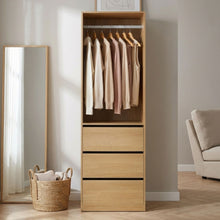 Load image into Gallery viewer, Payette 3 Drawer Wardrobe - Oak
