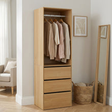 Load image into Gallery viewer, Payette 3 Drawer Wardrobe - Oak