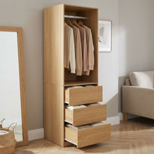 Load image into Gallery viewer, Payette 3 Drawer Wardrobe - Oak