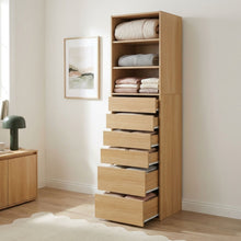 Load image into Gallery viewer, Payette 6 Drawer & 3 Shelf Wardrobe - Oak
