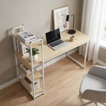 Load image into Gallery viewer, Kendahl 120cm Computer Desk with Bookshelf - White