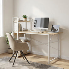 Load image into Gallery viewer, Kendahl 120cm Computer Desk with Bookshelf - White