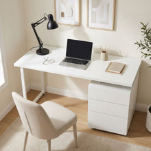 Load image into Gallery viewer, Karter Computer Desk with Drawers - White