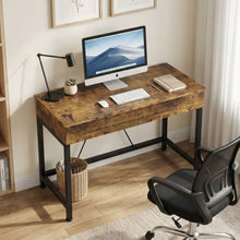 Load image into Gallery viewer, Brooks 100cm Computer Desk with 2 Drawers - Rustic Brown