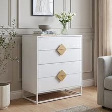 Load image into Gallery viewer, Alaska Wooden Tallboy 4 Drawers - White