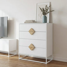 Load image into Gallery viewer, Alaska Wooden Tallboy 4 Drawers - White