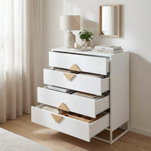 Load image into Gallery viewer, Alaska Wooden Tallboy 4 Drawers - White
