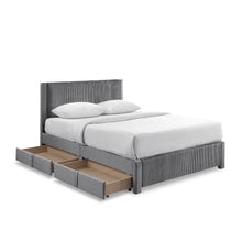 Load image into Gallery viewer, Gower Double Fabric Bed Frame with 4 Drawers - Grey