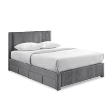 Load image into Gallery viewer, Gower Double Fabric Bed Frame with 4 Drawers - Grey