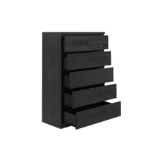 Load image into Gallery viewer, Tongass Wooden 6 Drawers Tallboy - Black