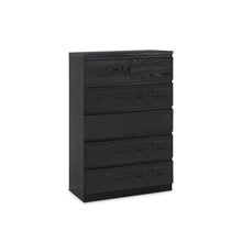 Load image into Gallery viewer, Tongass Wooden 6 Drawers Tallboy - Black