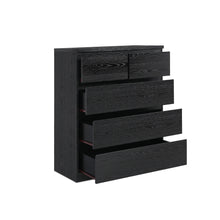 Load image into Gallery viewer, Tongass Wooden 5 Drawers Tallboy - Black