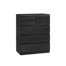 Load image into Gallery viewer, Tongass Wooden 5 Drawers Tallboy - Black