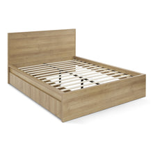 Load image into Gallery viewer, Harris Queen Bed Frame with Storage - Oak