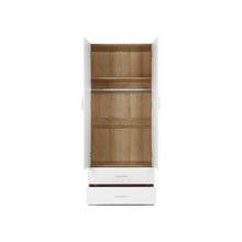 Load image into Gallery viewer, r-22582_harris_2_door_wardrobe_with_drawers_-_oak_and_white_4